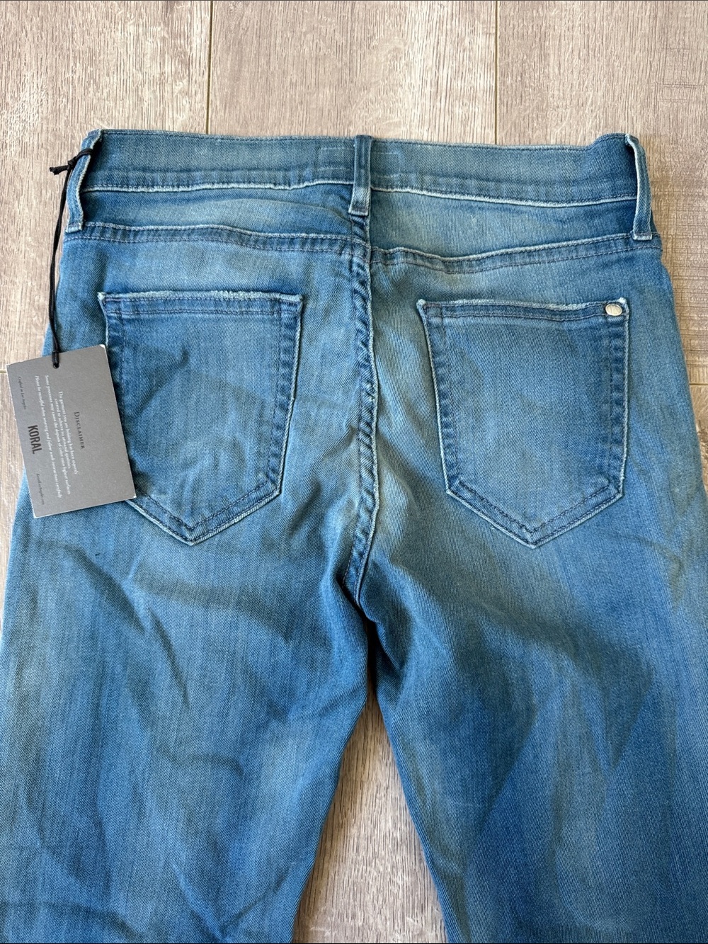 Koral Y2K Low Rise Bootcut Flare Jeans 25 Stretch Denim Minimalist Coquette NWT - Picture 9 of 9